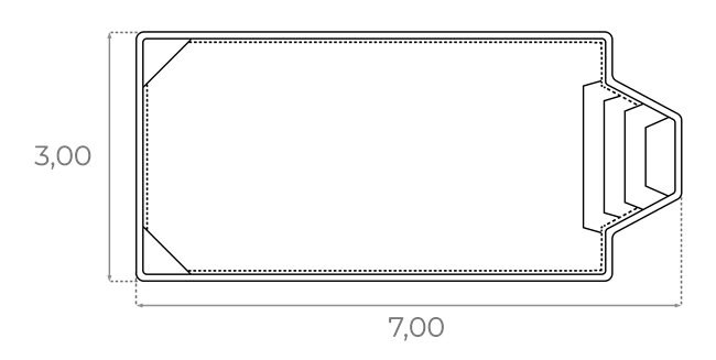 rysunek techniczny basen grenada 700 europool